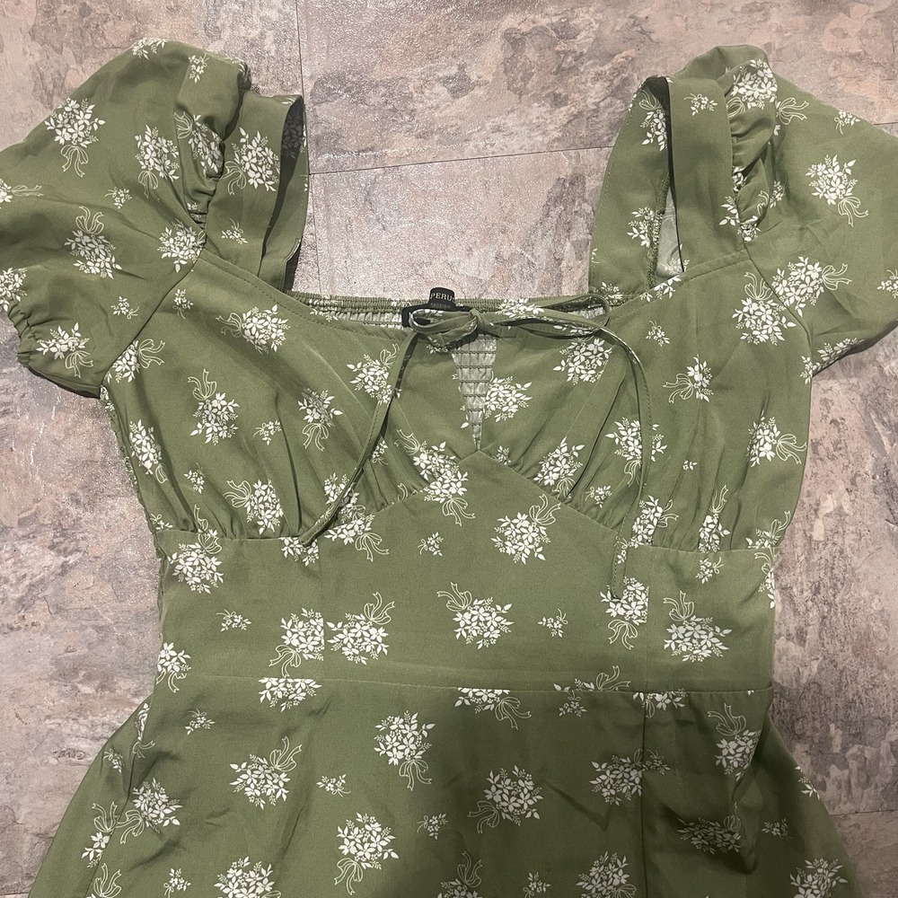 Hesperus Woman's Small Floral Ditsy Midi Dress Puff Sleeves Cottagecore Boho MED - Picture 3 of 9